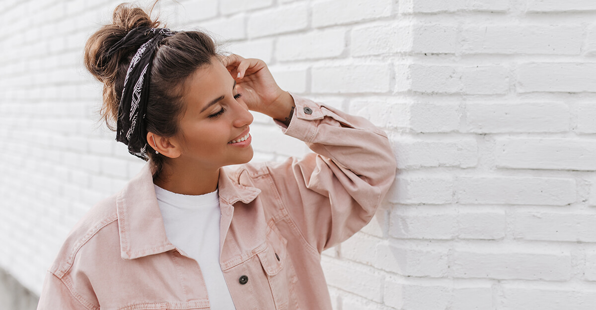 Girl with top knot